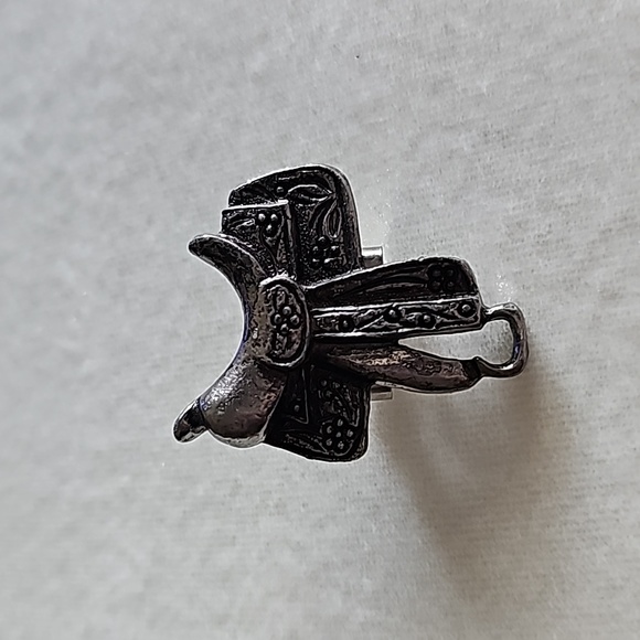 Vintage Silver Saddle Bolo Tie Clip 🔑 - Picture 1 of 3